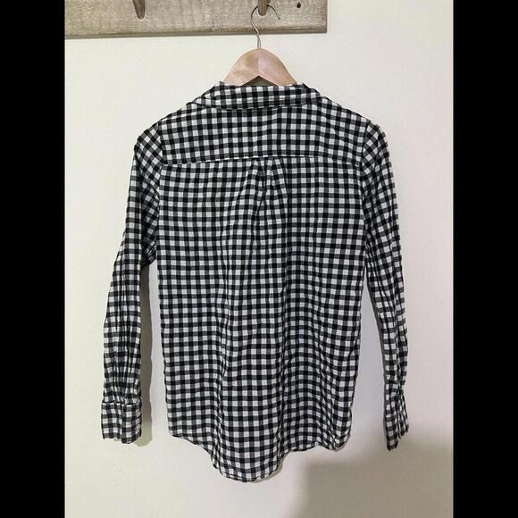 J Crew Women's Top Small Mercantile Plaid Button Front Roll Tab Sleeve I…​ - Picture 3 of 4
